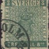 3 skilling banco grön, förfalskad av Erasmo Oneglia.